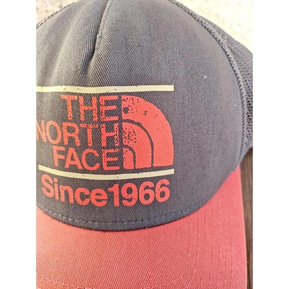 The‎ North Face Snapback Trucker Hat Men's Gray orange Breathable Mesh Back Cap